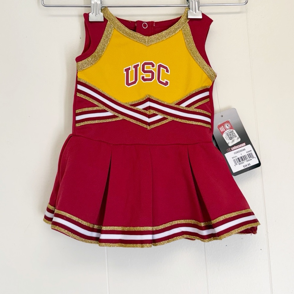 NWT Colosseum USC Trojans Lollipop Park Cheer Dress Infant 3-6mos